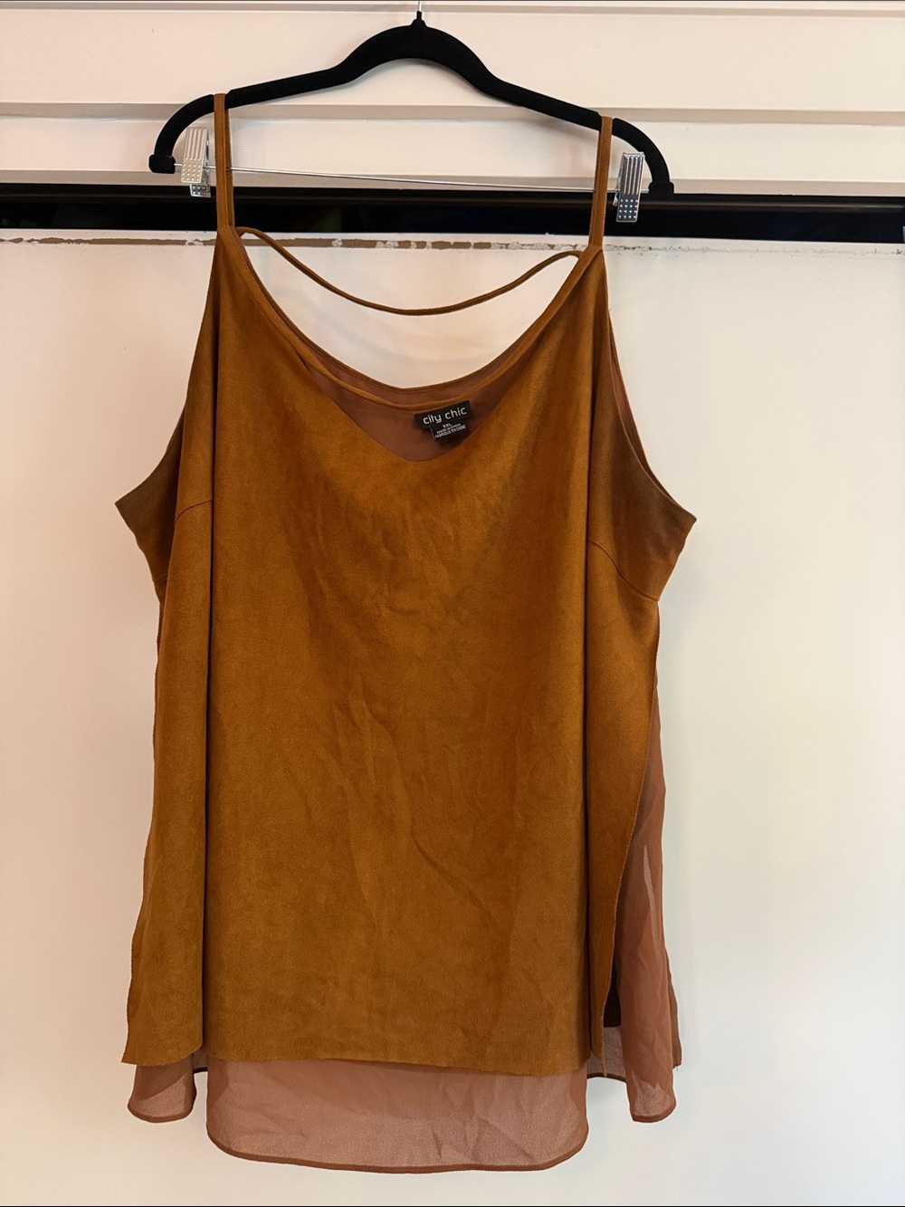 City Chic Brown Faux Suede Cami
